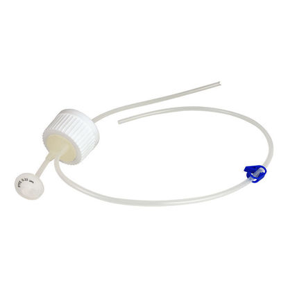 TRANSFER CAP ASSEMBLIES, VENTED, FOR SINGLE USE MEDIA BOTTLES, WITH PLUGGED END, ADVANTAFLEX TUBING, STERILE, CG BIOSCIENCES