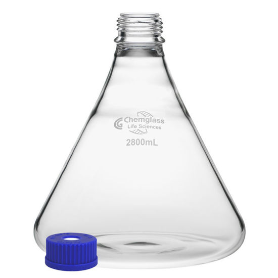 CLS-2020-30; Flask, Fernbach, 2800mL, WITHOUT Baffles, GL-45 Thread, Vented Cap