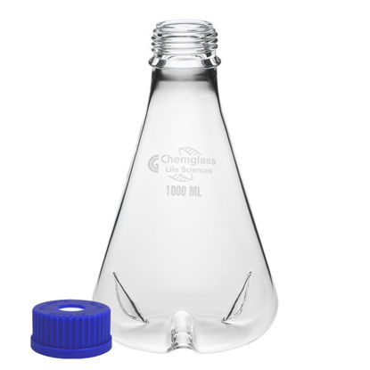 SHAKE FLASKS, 3 BAFFLES, GL THREAD, VENTED CAP