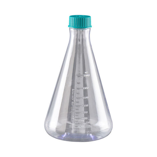 CGN-2096-2000; 2L ERLENMEYER FLASK, PC, CONICAL, FLAT BOTTOM, VENT FILTER CAPS, STERILE, NEST, CG BIOSCIENCES