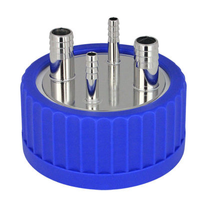 4-PORT ADAPTER, GL-80, 1/4" & 1/2" HOSE BARBS, STAINLESS STEEL