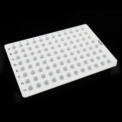 0.1ML 96 WELL PCR PLATE, NO SKIRT, WHITE, H12 NOTCH, NEST