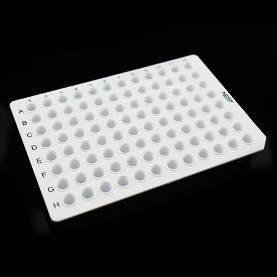 0.1ML 96 WELL PCR PLATE, NO SKIRT, WHITE, H12 NOTCH, NEST