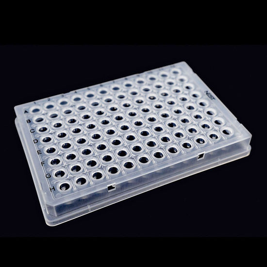 0.1ML 96 WELL PCR PLATE, FULL SKIRT, CLEAR, H1 NOTCH, NEST