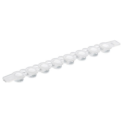 FLAT 8-STRIP CAPS, PCR, CLEAR, STERILE, NEST