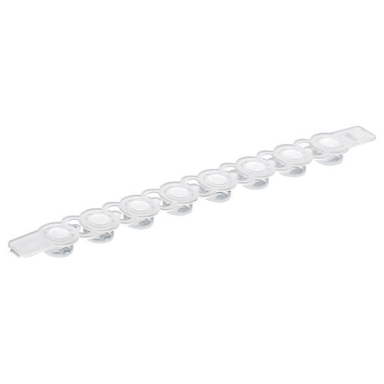 FLAT 8-STRIP CAPS, PCR, CLEAR, STERILE, NEST